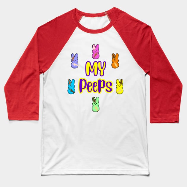 My Peeps Easter T-Shirt, cute bunnies Baseball T-Shirt by SidneyTees